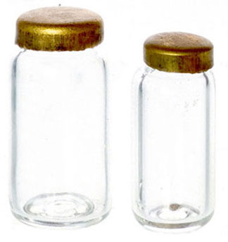 Dollhouse Miniature Pair Of Glass Jar
